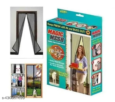 Polyester Magnetic Mosquito Net for Door | Mosquito Curtain for All Door Types & Sizes | Auto-Closing Insect Screen to Keep Mosquito Out