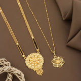 Mangalsutra Ki Mala Design With Moti Chen Ladi Lomg and short Combo Set [ BUY 1 GET 1 FREE ]